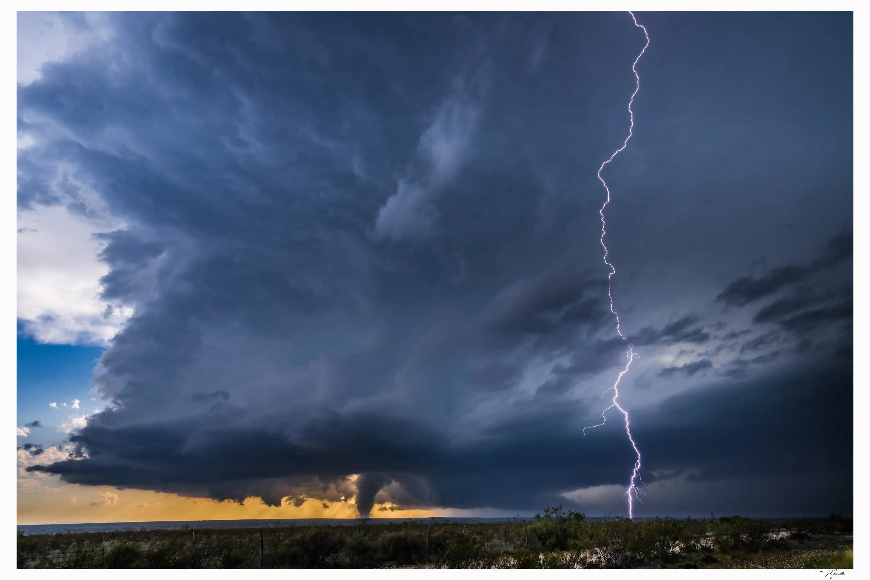 Tornado Lightning | Landscape Fine Art Photography Framed
